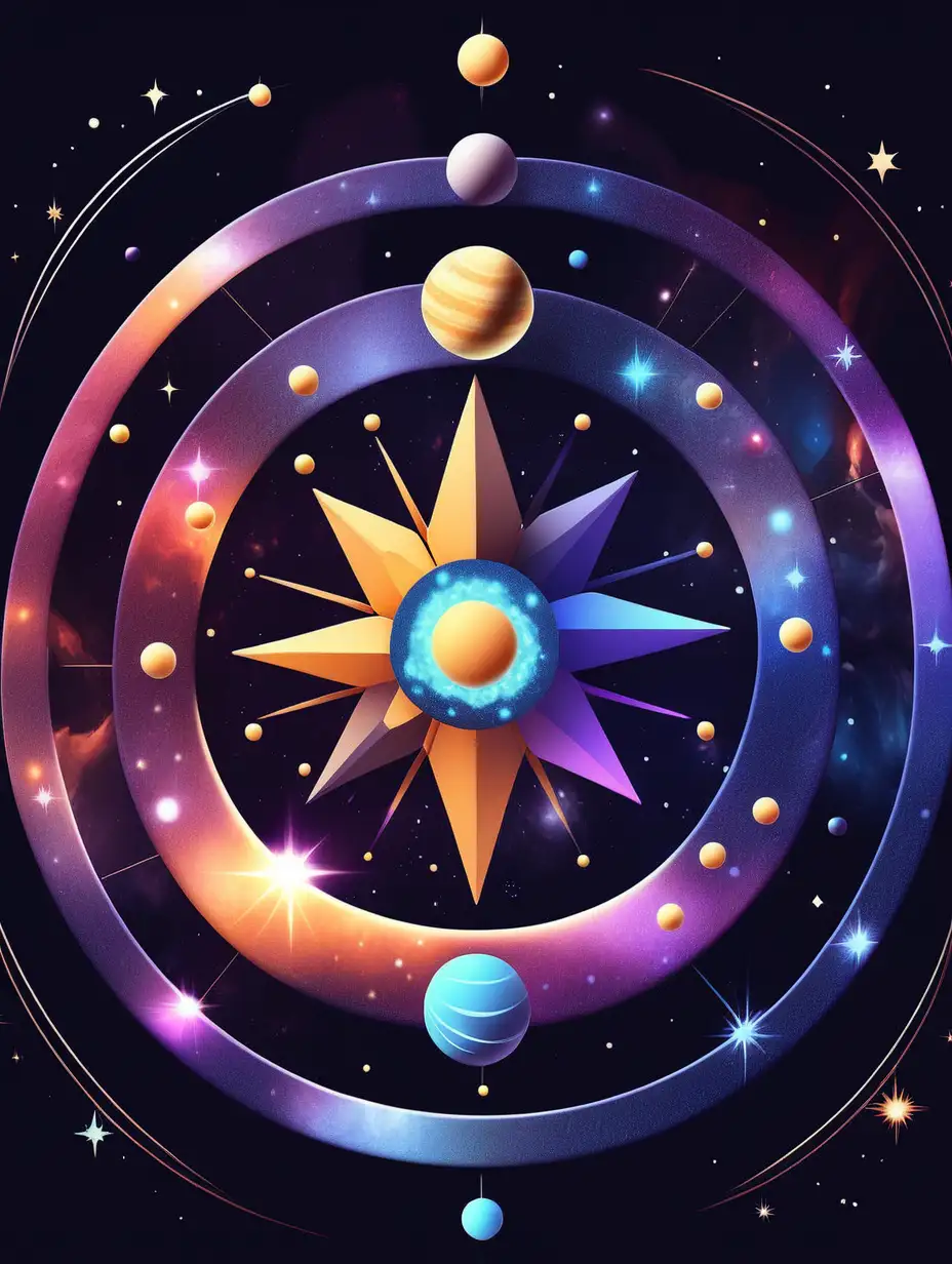 Space Cat with Planets - Enchanting Cosmic Scene, AI Art Generator