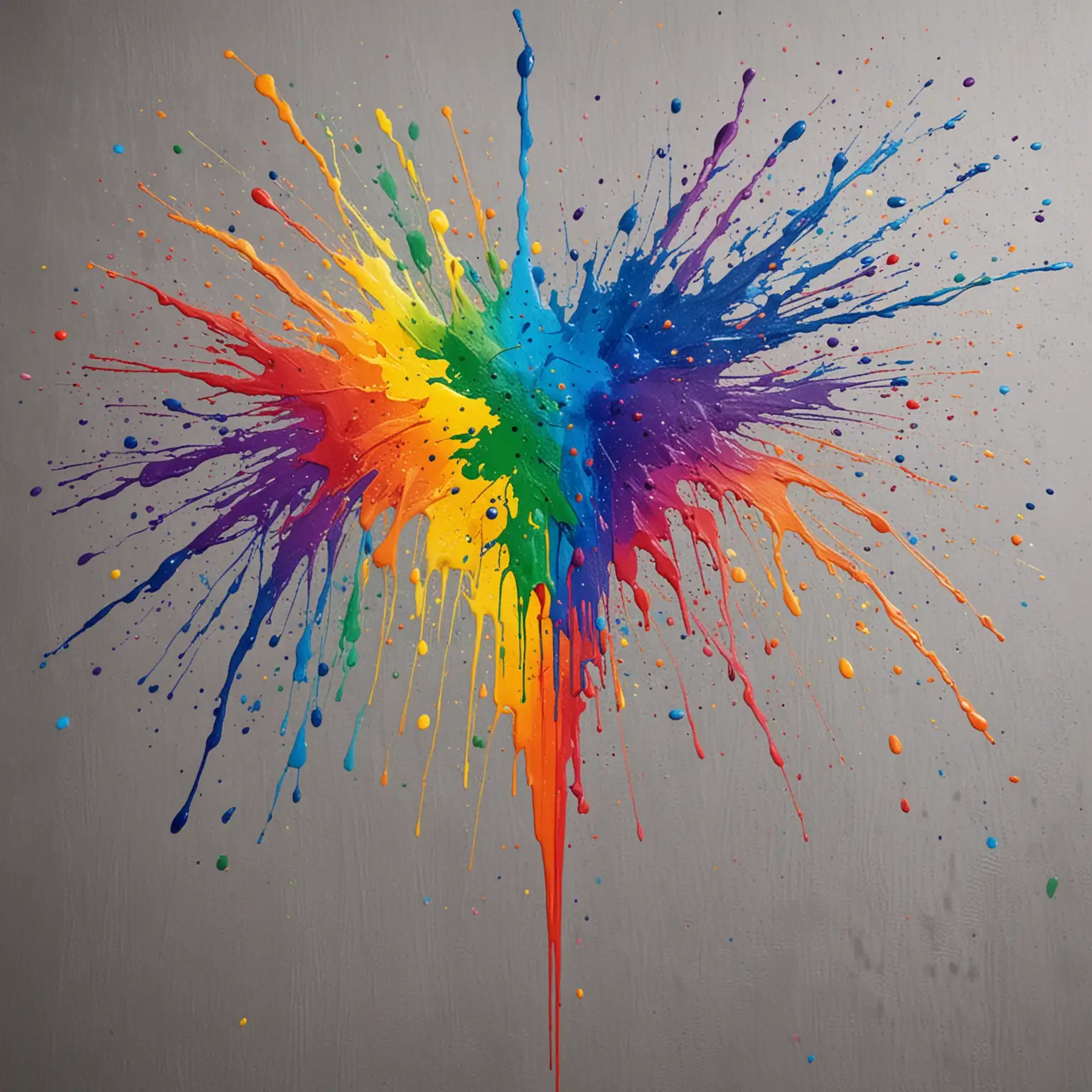 Vibrant Rainbow Colored Paint Splatter Artwork