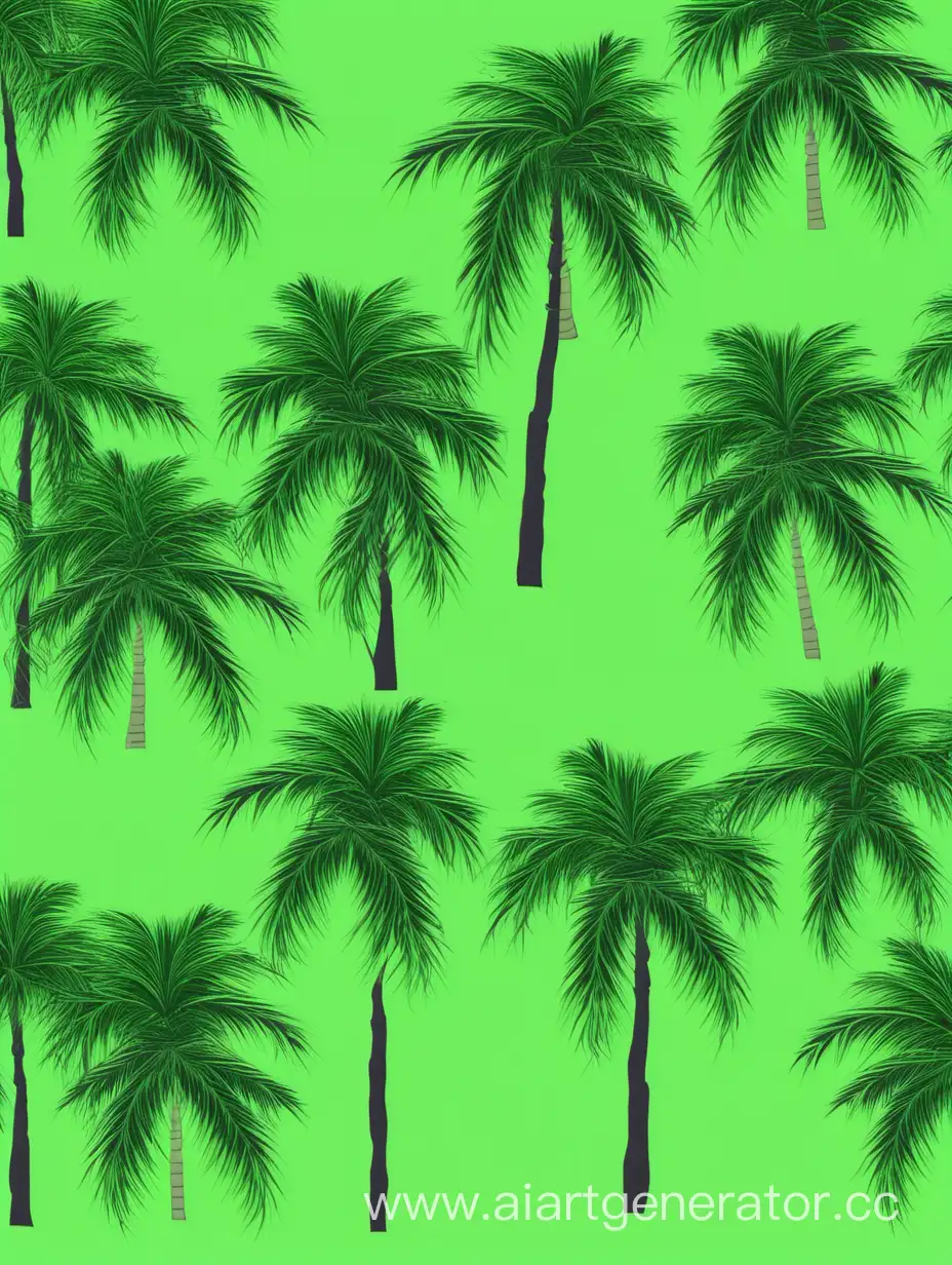 Tropical-Palm-Trees-Against-Lush-Green-Background