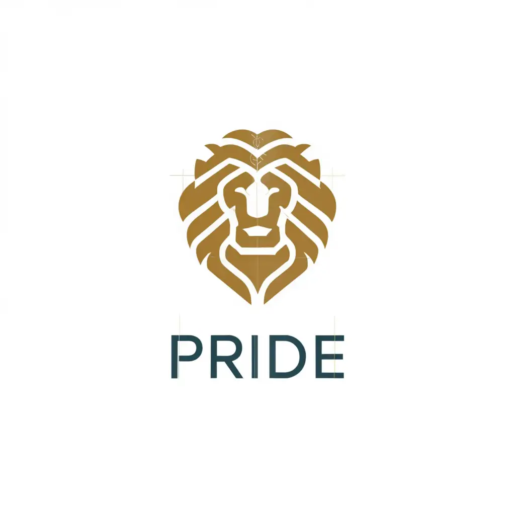 a logo design,with the text "PRIDE", main symbol:Lion,Minimalistic,be used in Medical Dental industry,clear background