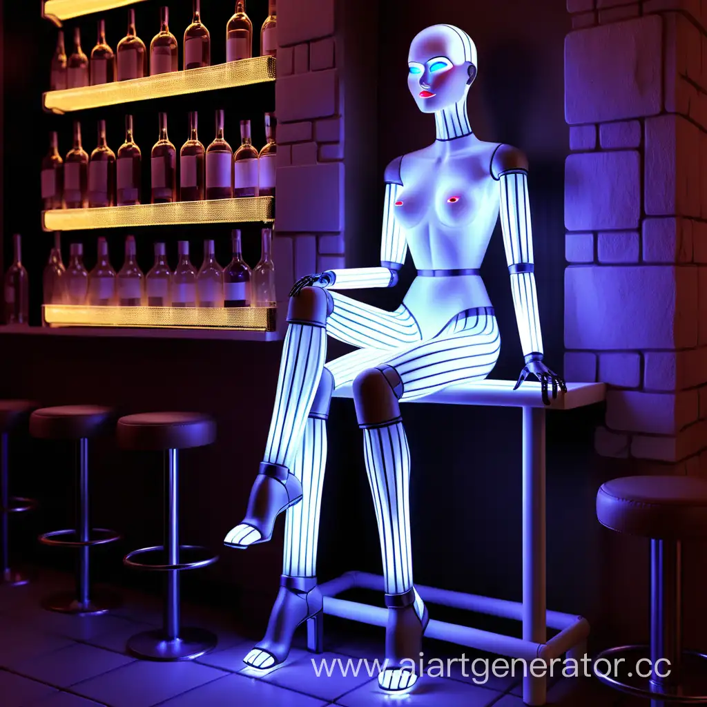 LEDLit-Mannequin-Sitting-Amongst-Bars