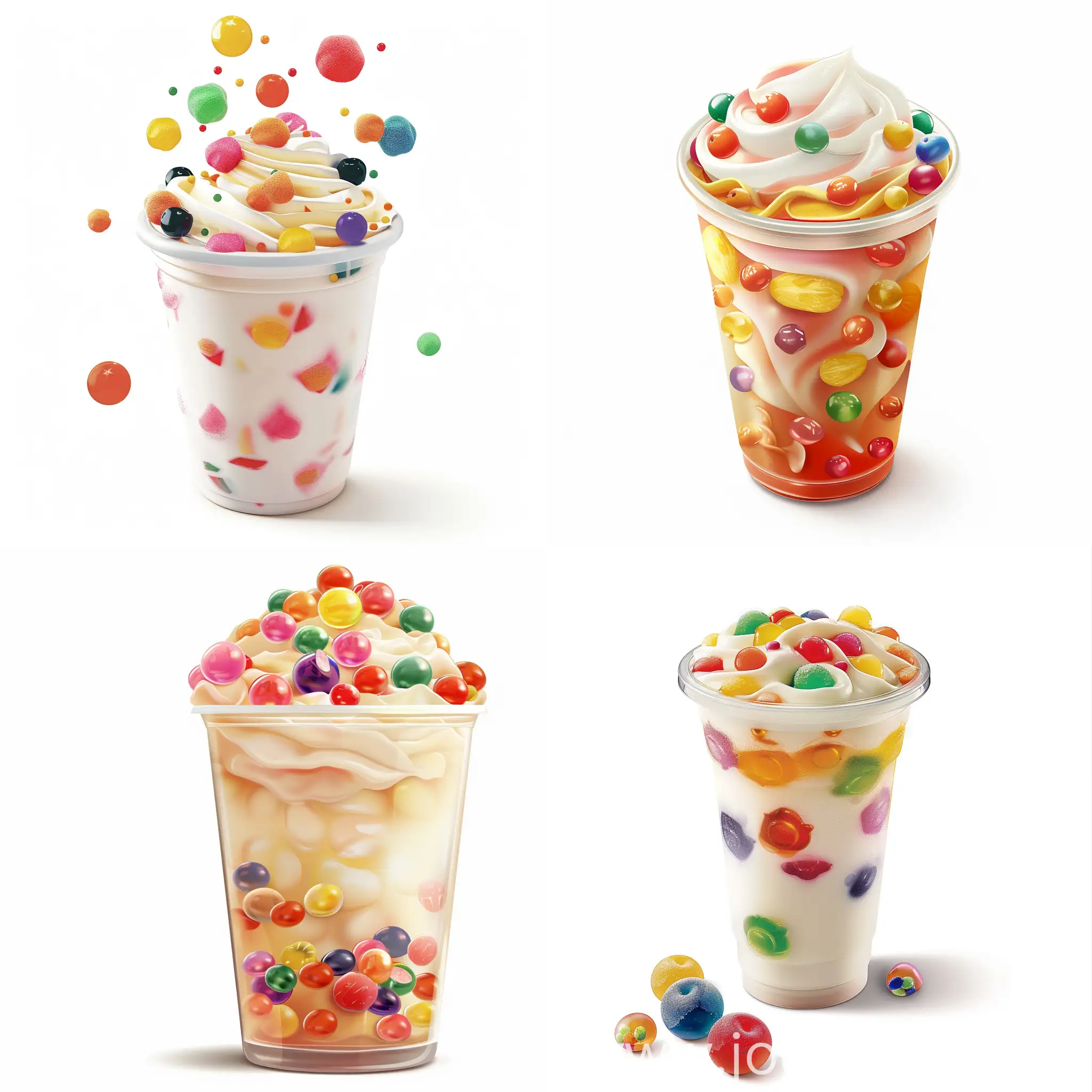 Colorful-Fruit-Milk-Cream-Drink-in-22-oz-Cup-Fresh-2D-Illustration