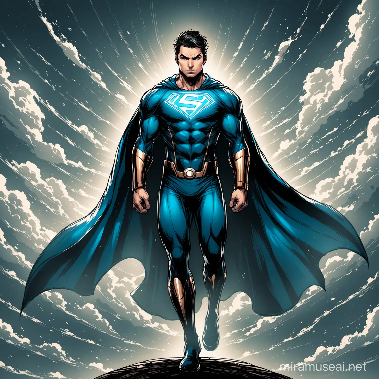 An aerokinesis themed superhero, dramatic