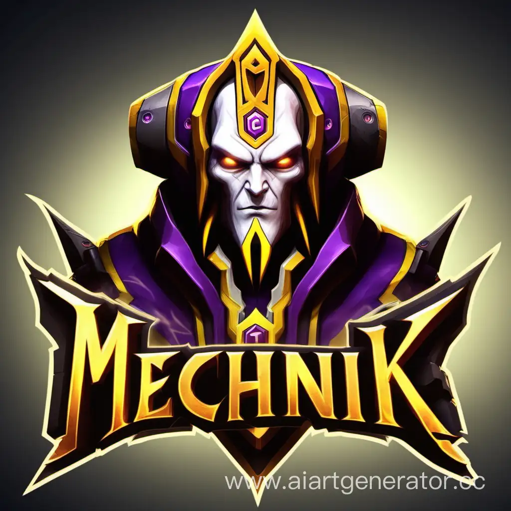 Логотип команды по кс в виде invoker "MECHNIK". In dota 2 video game 