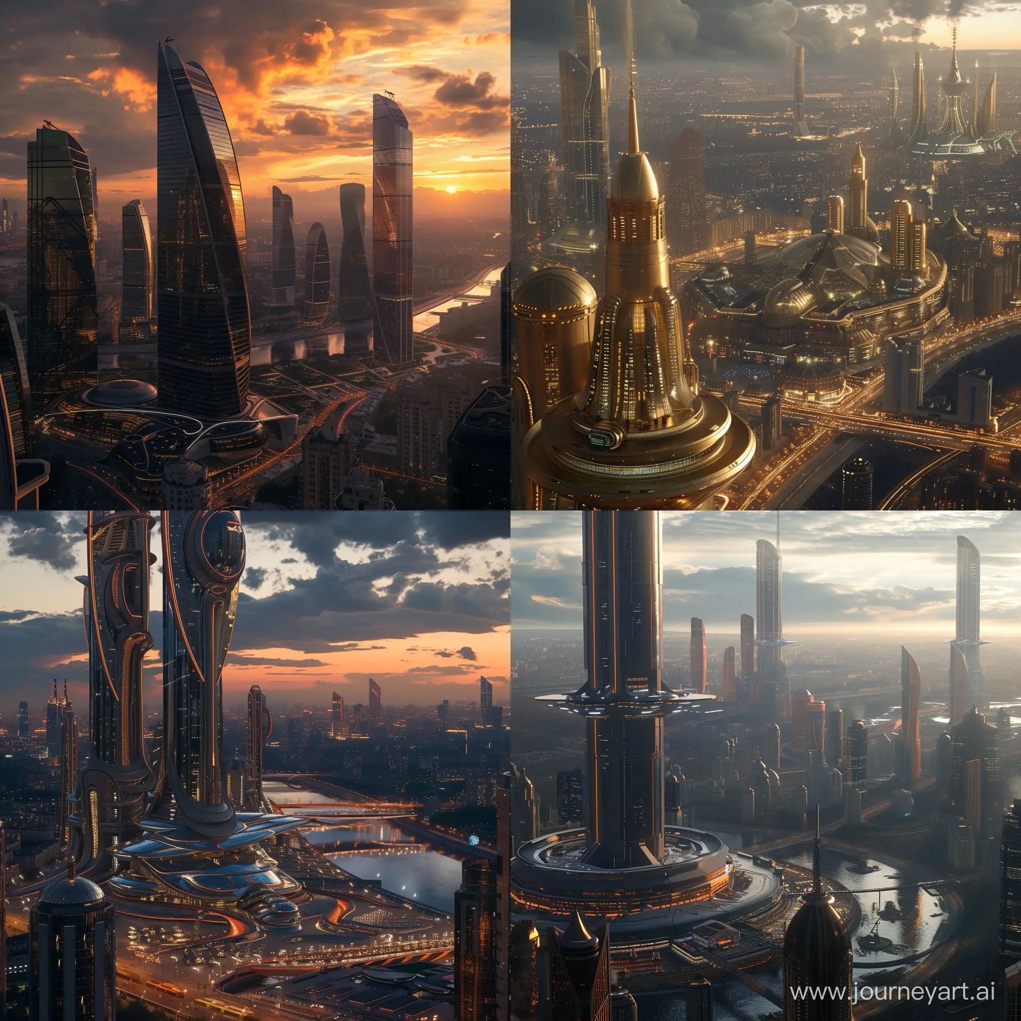 Futuristic Moscow, in sci-fi style, in cinematic style