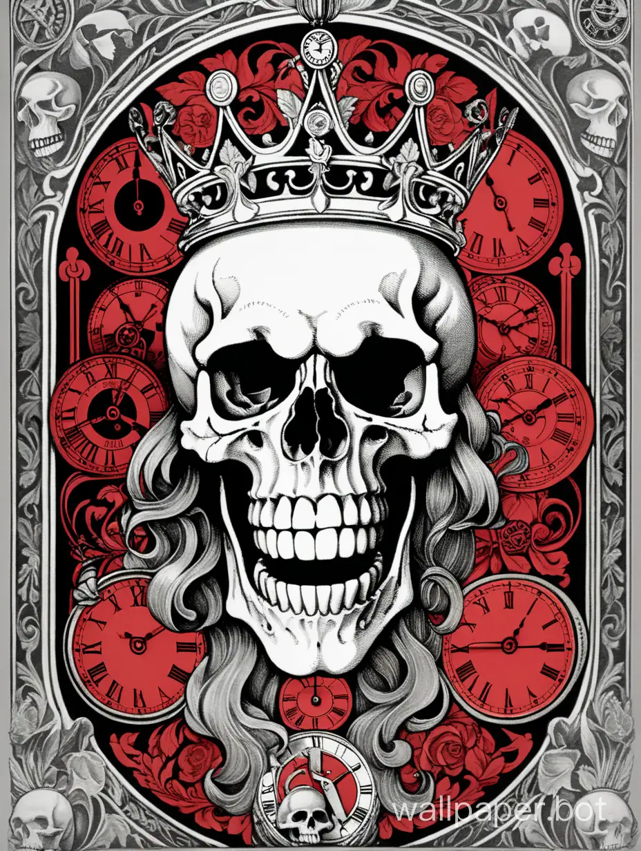 Eccentric-Skull-with-Clock-Crown-Abstract-Alphonse-Muchainspired-Hyperdetailed-Poster