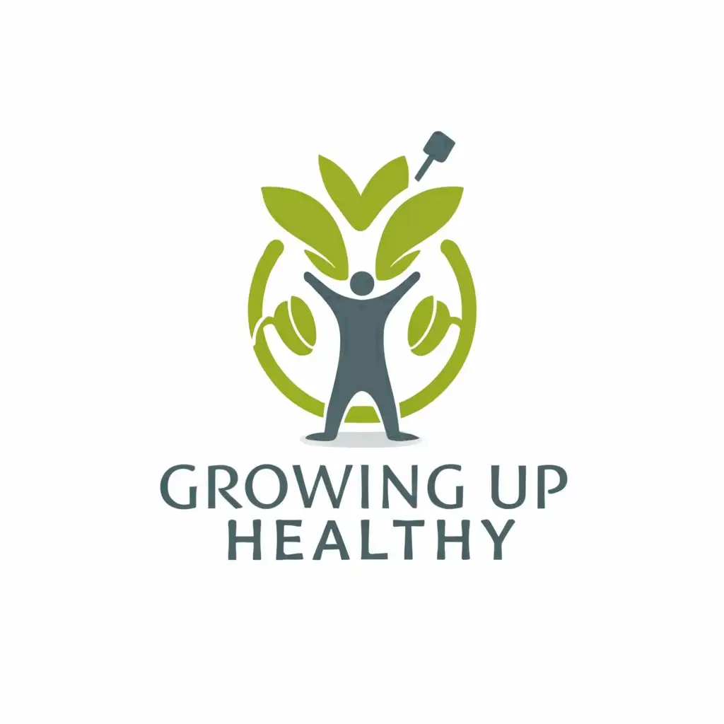 a logo design,with the text 'growing up healthy', main symbol: healthy child Minimalistic, be used in Medical Dental industry, clear background