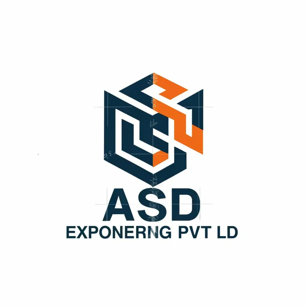 a logo design,with the text "ASD Exponeering (Pvt) Ltd", main symbol:ASD,Minimalistic,clear background