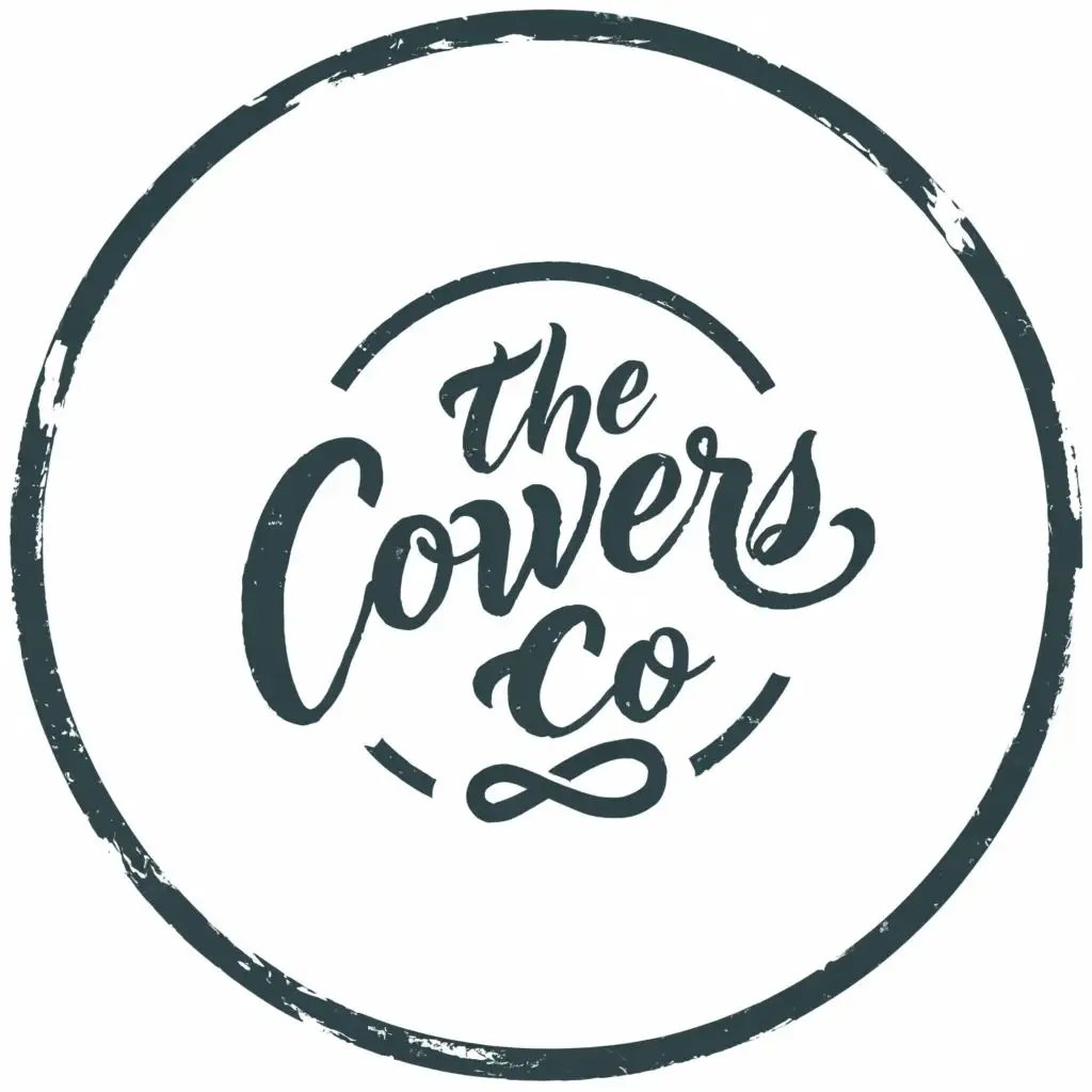 logo, circle, with the text "The covers co", typography