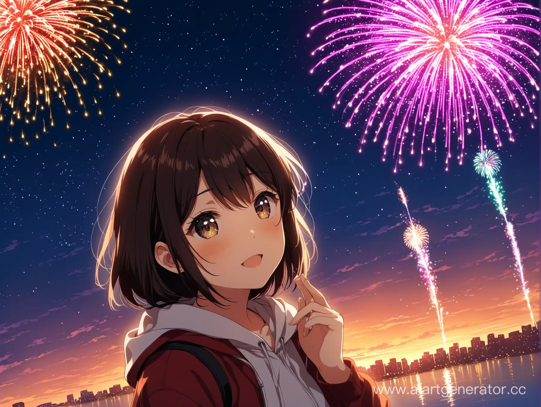 Anime-Girl-Watching-Fireworks-Capturing-the-Nights-Magic