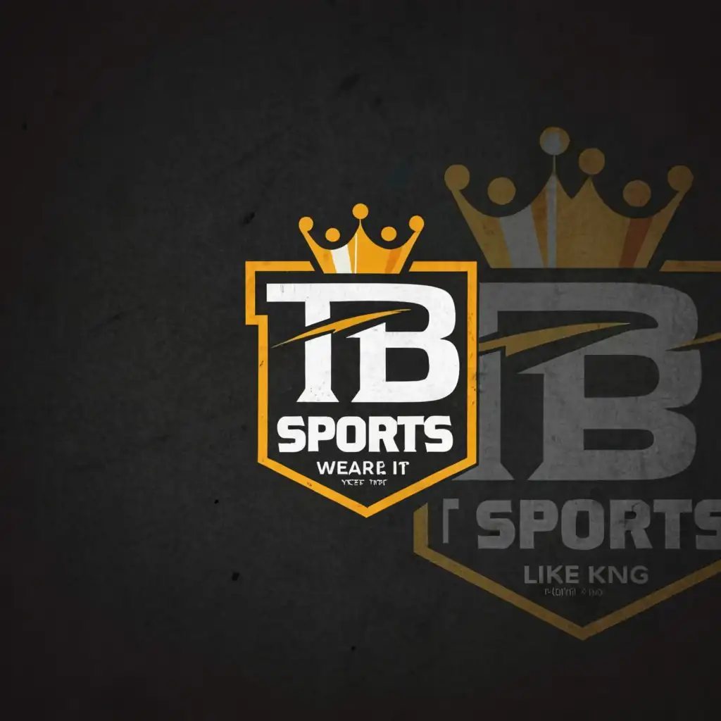 a logo design,with the text "TB Sports", main symbol:Wear it like King,Moderate,be used in Sports Fitness industry,clear background
