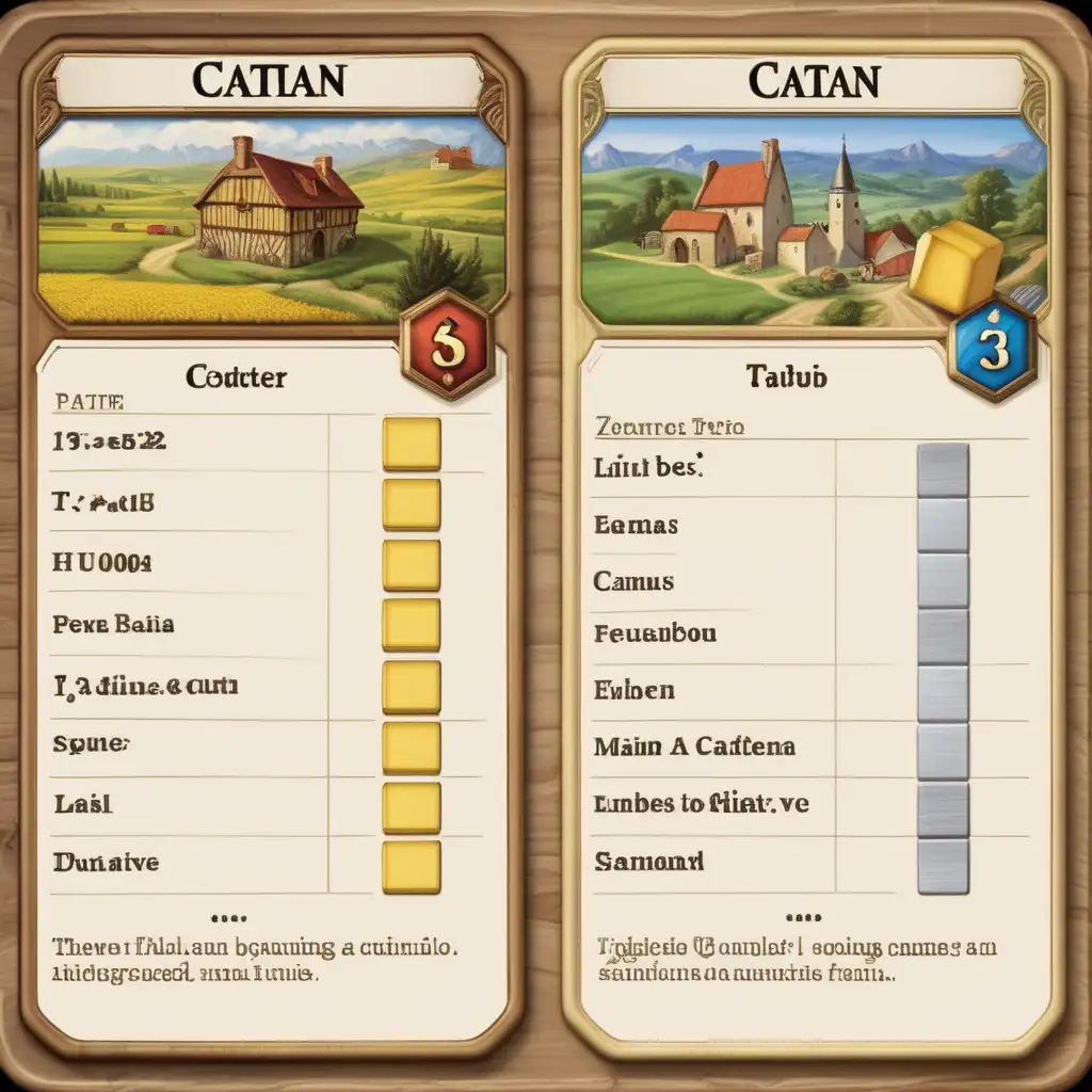 Klaus Teuber Catan Building Cost Card Strategy Game Illustration