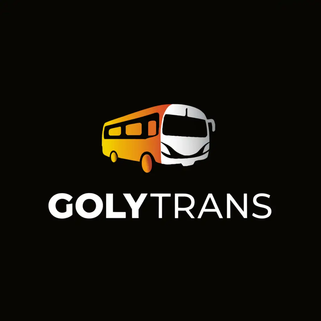 a logo design,with the text "GolyoTrans", main symbol:bus,Minimalistic,be used in Travel industry,clear background