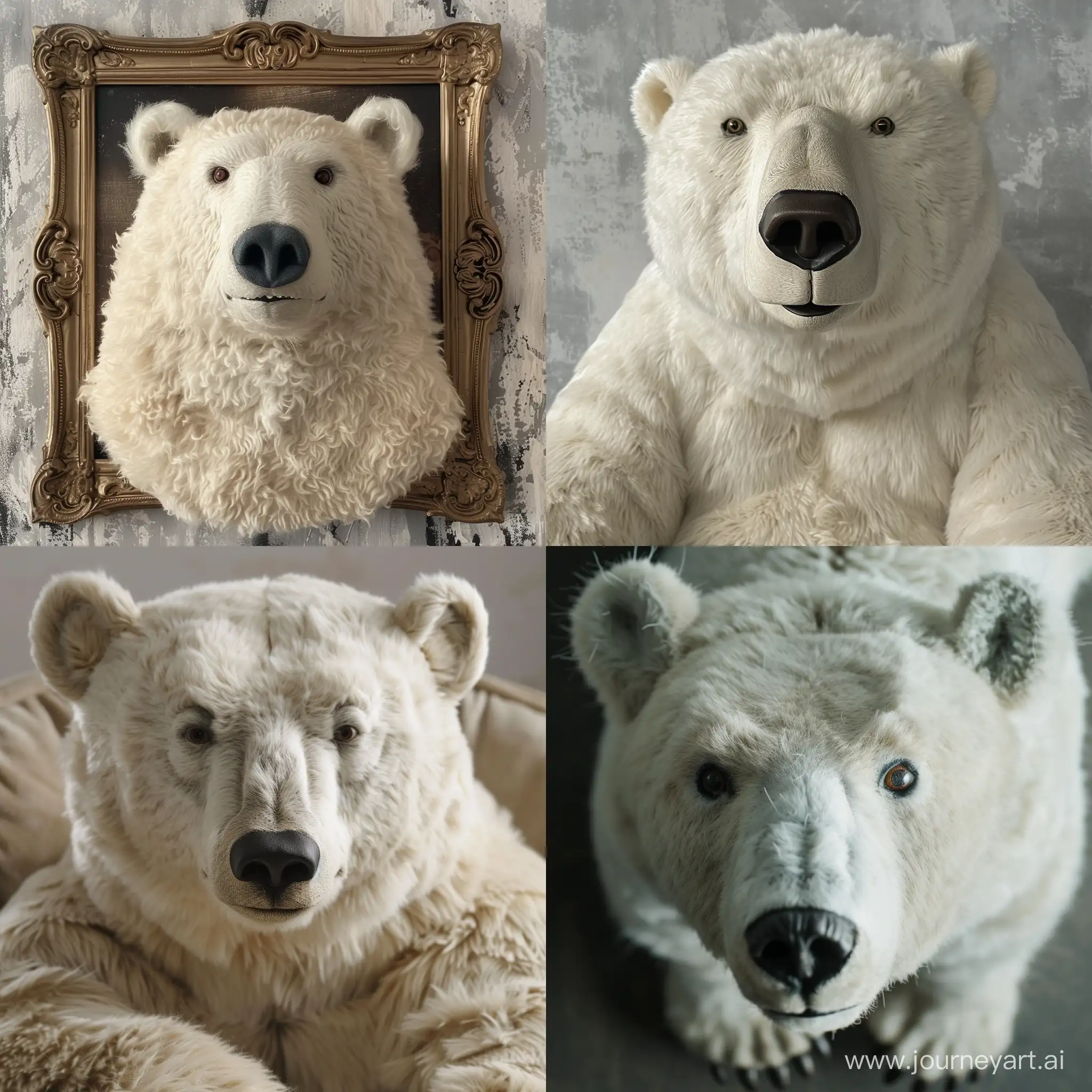 Realistic-White-Bear-Toy-Portrait-in-Frame