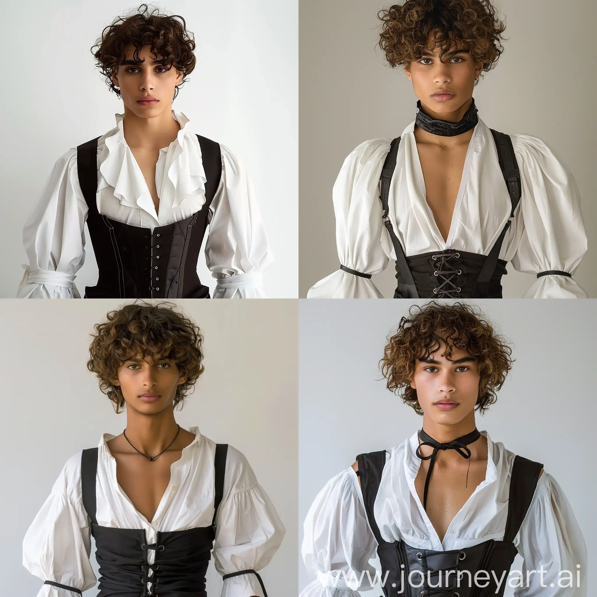 Androgynous-Person-in-Stylish-Corset-and-Wide-Sleeves-Shirt