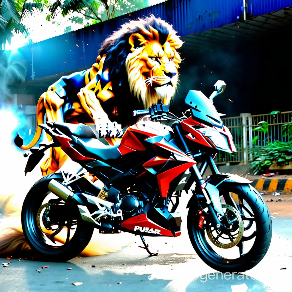 pulsar NS 200 bike into a lion