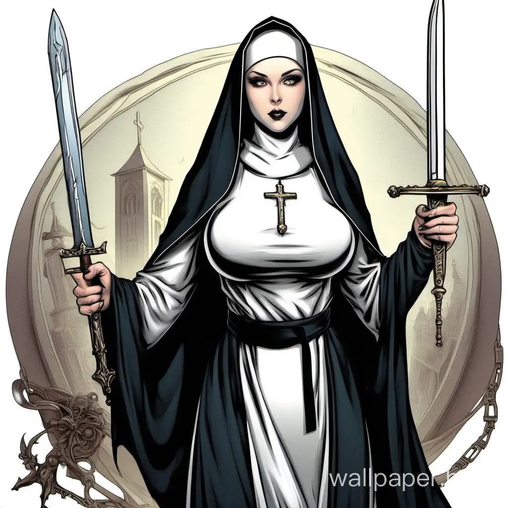 Powerful-Warrior-Nun-in-Battle-Attire-with-Sword