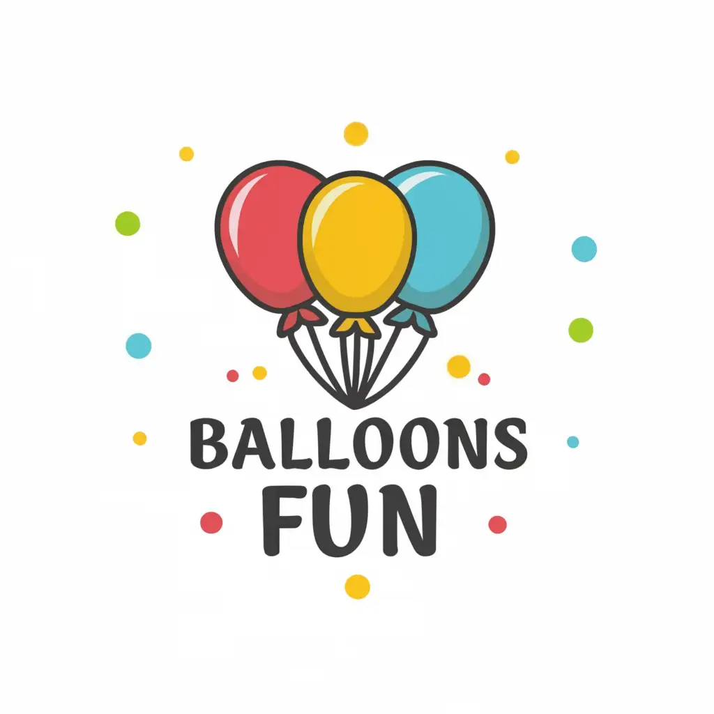 a logo design,with the text "Balloons fun", main symbol:Air balloons,Moderate,clear background