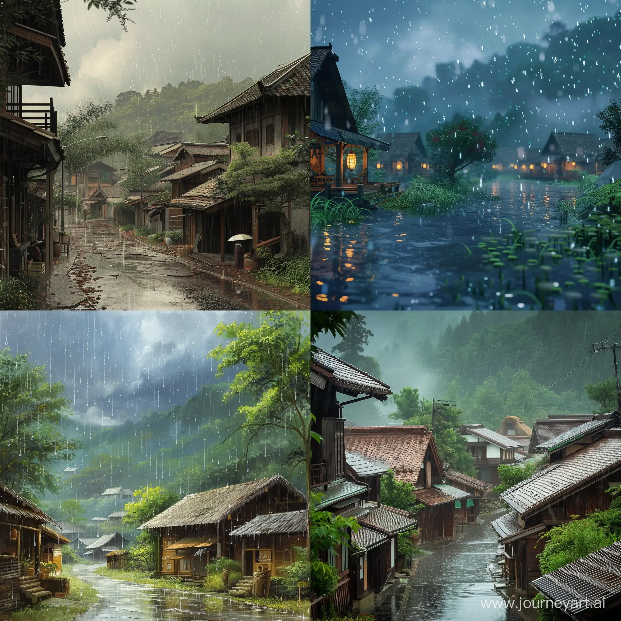 Raining at that village