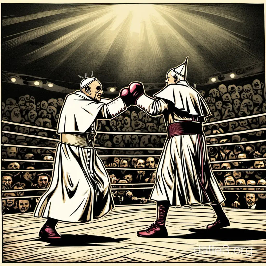 popes fight on the ring