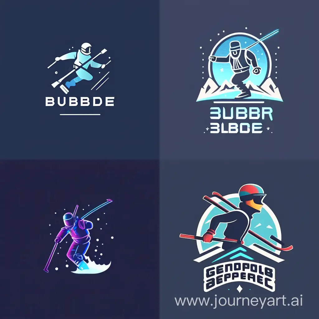 Создай Новый Современный Логотип лыжной базы на котором будут изображены лыжник и биатлонист
