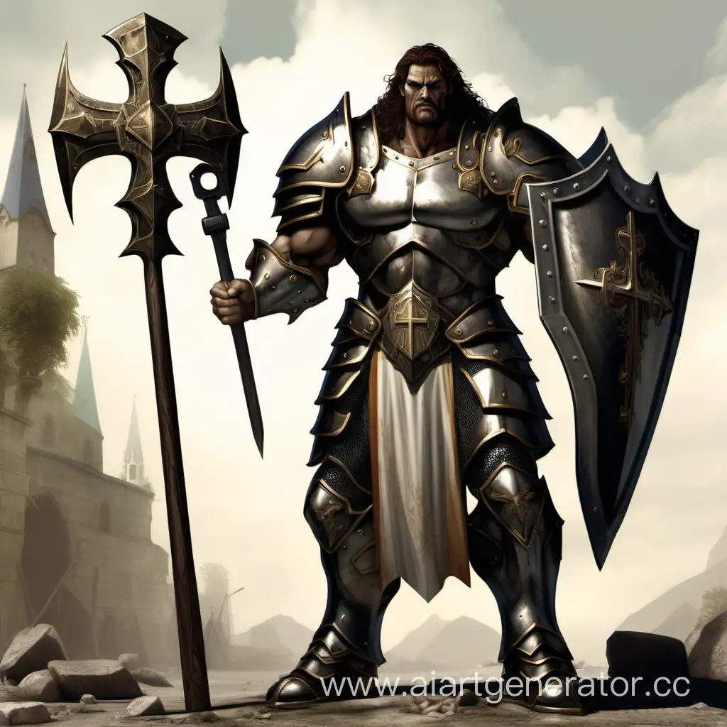 Majestic-Goliath-Paladin-in-Heavy-Armor-Wielding-CrossShaped-Hammer-and-Shield