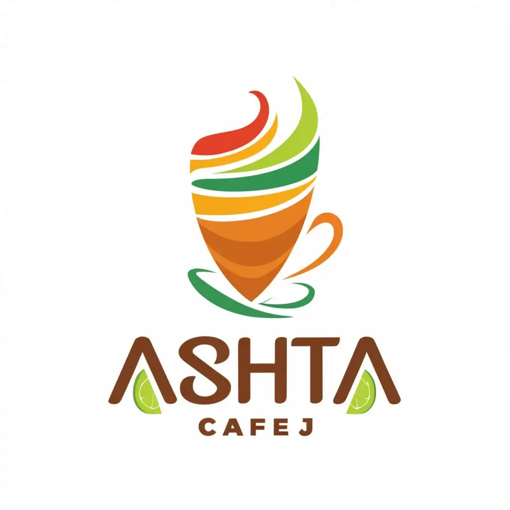 a logo design,with the text "Ashta Cafe", main symbol:cup smoothie,Moderate,clear background