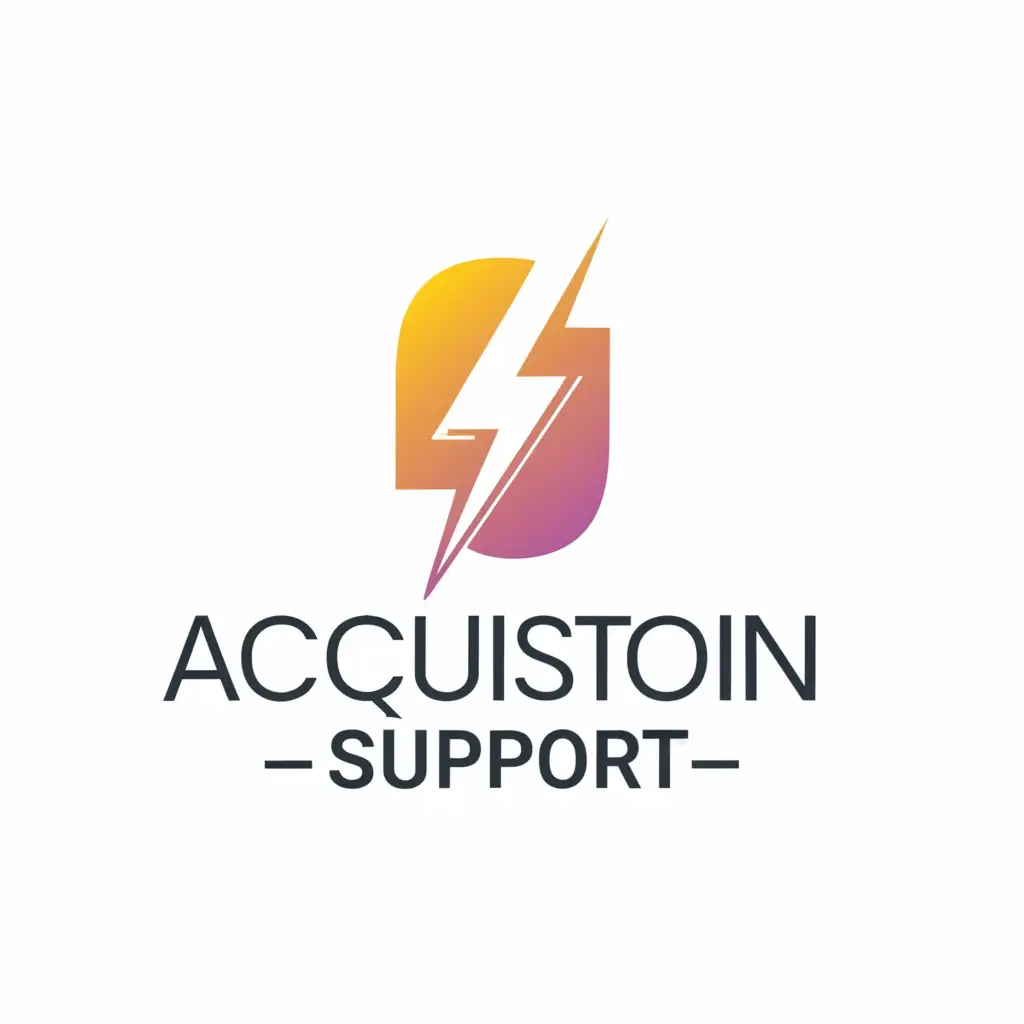 a logo design,with the text "Acquisition support", main symbol:electricity supply,Moderate,clear background