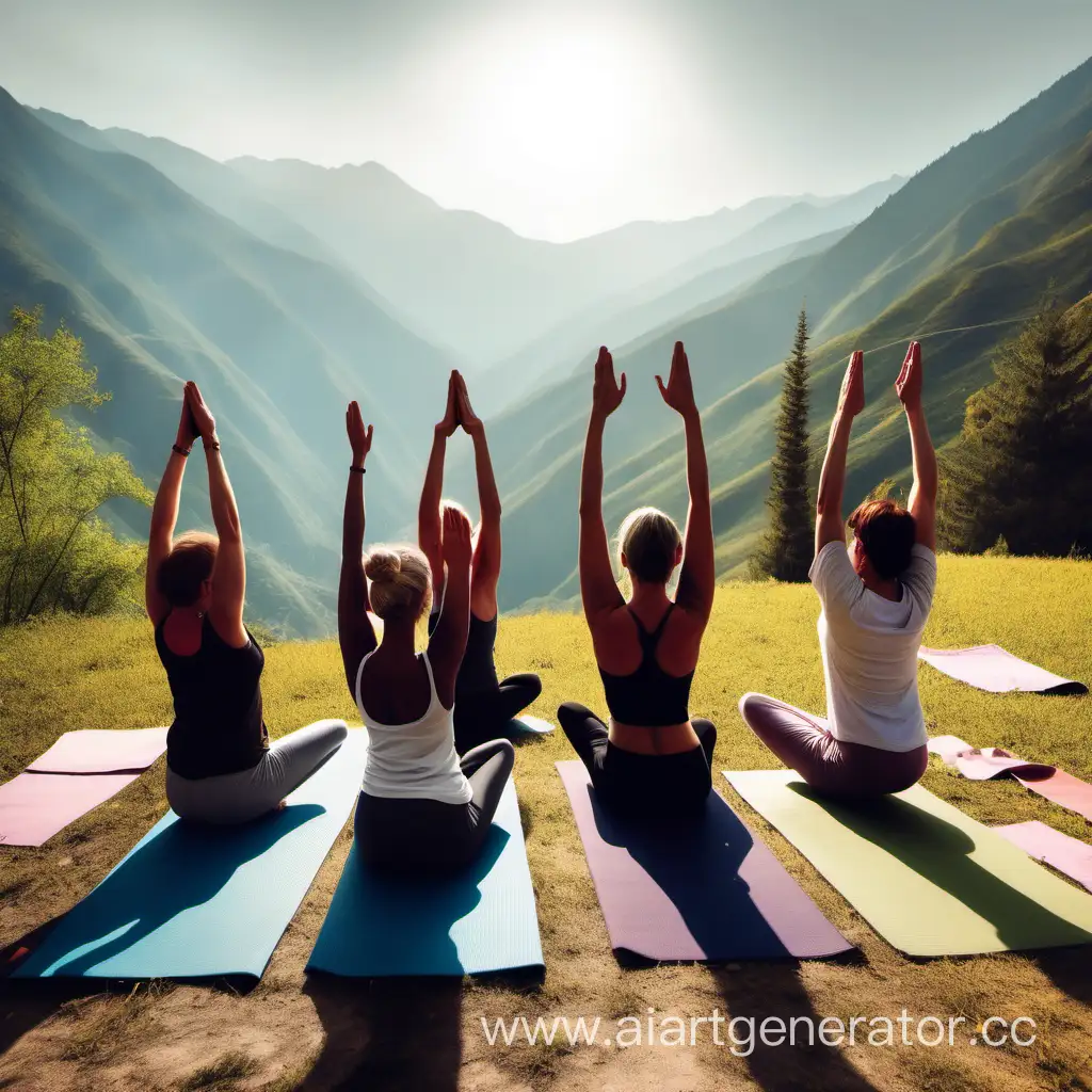 Mountain-Yoga-with-Serene-Sunlit-Scenery