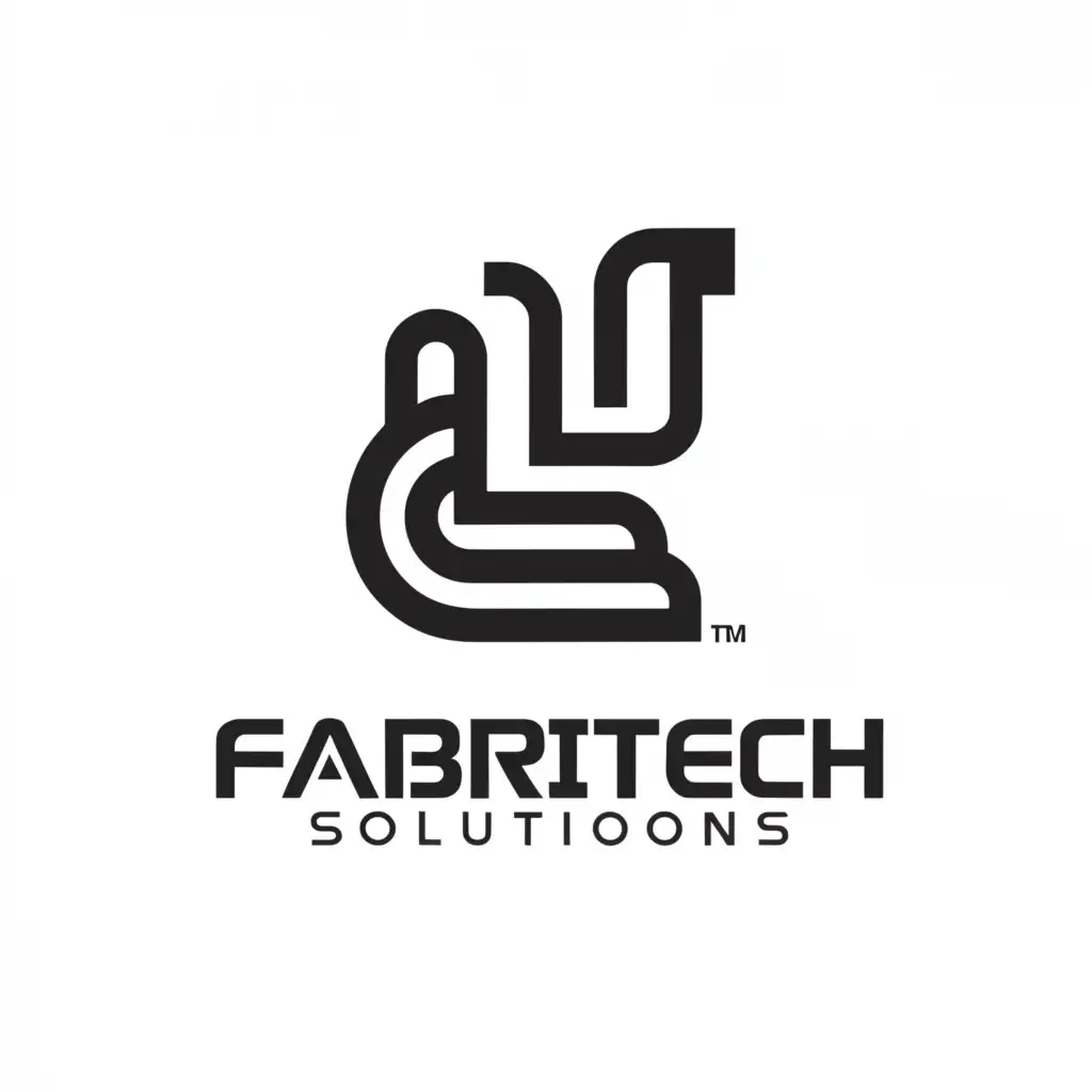 a logo design,with the text "Fabritech solutions", main symbol:fabrication, ExhibitionStall , fabulous solution for your brand, ,Minimalistic,be used in Events industry,clear background