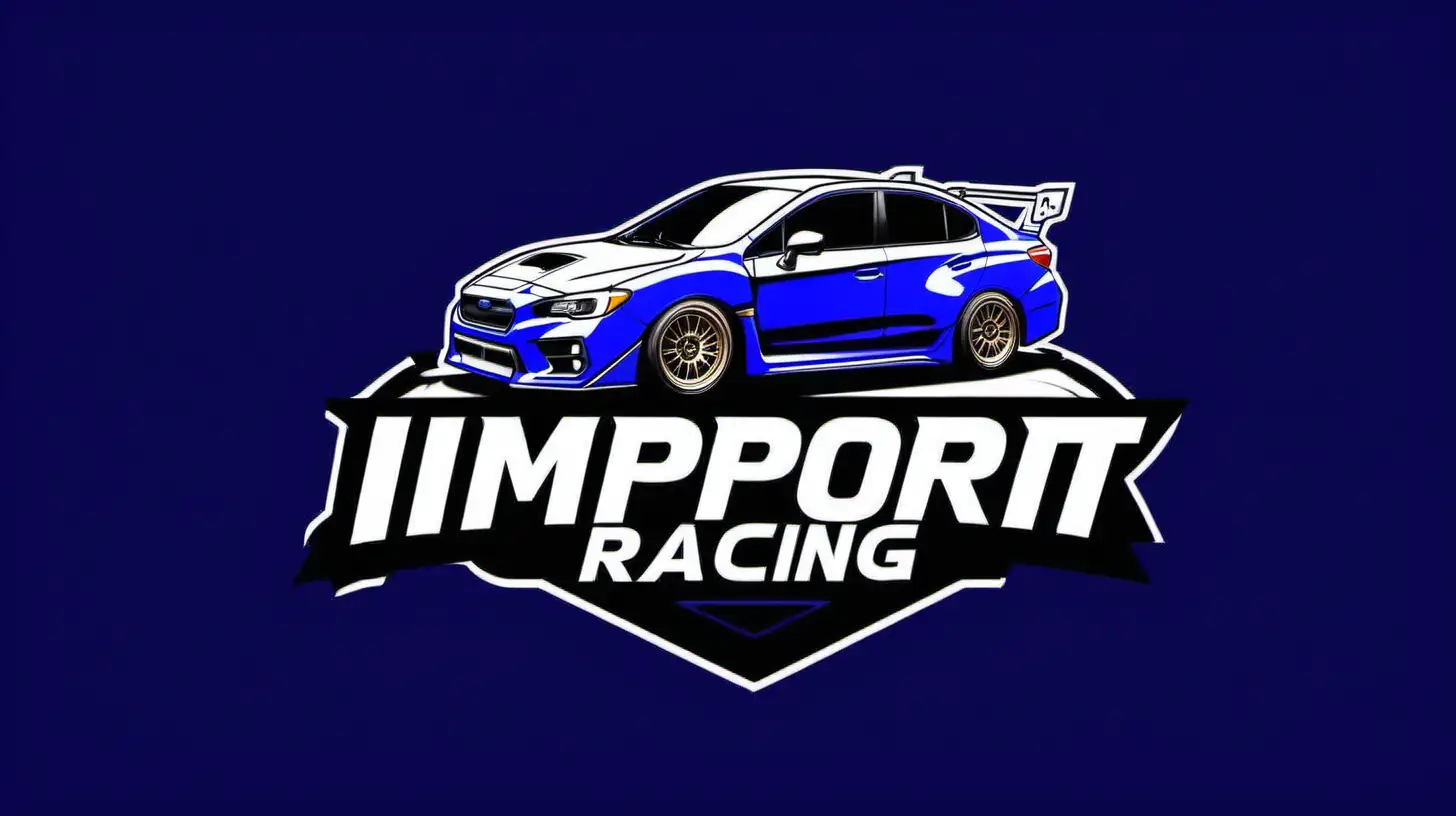 logo for my company called Import Image Racing. put a 2022 subaru wrx in the background.