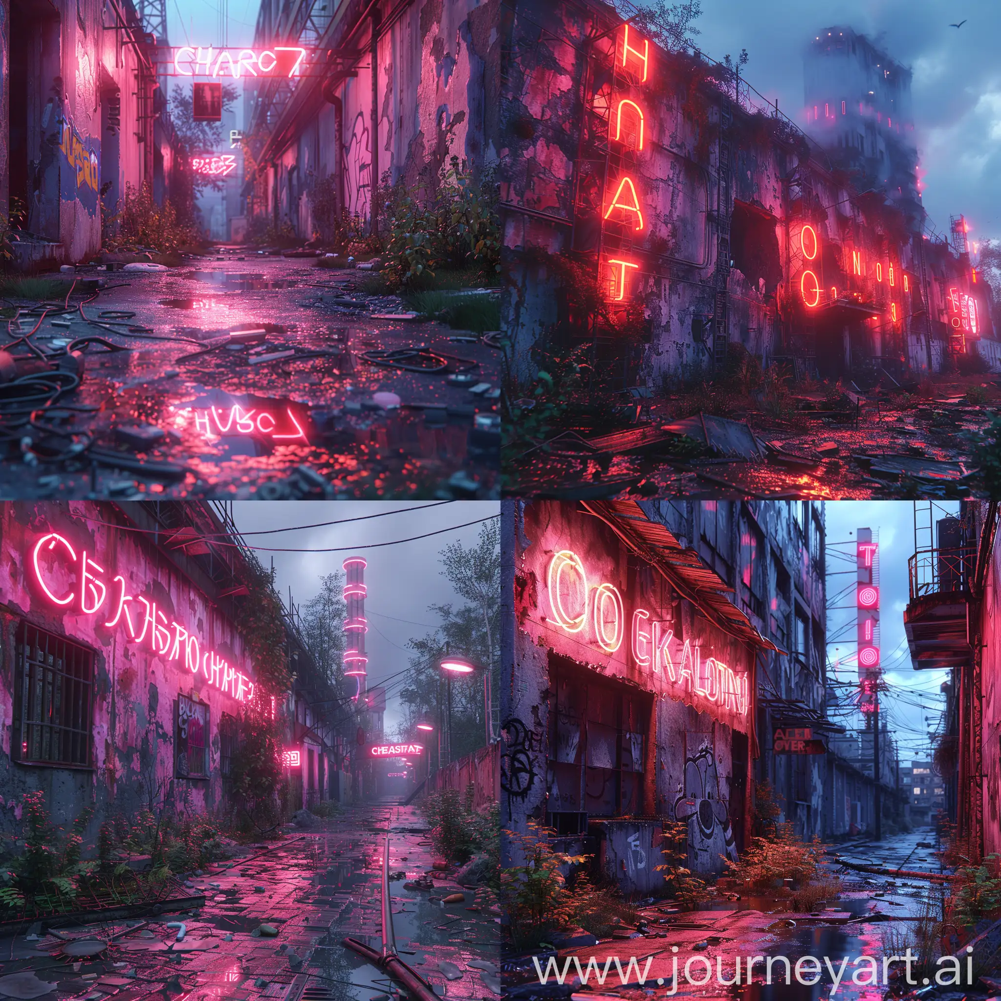 Ultramodern, futuristic Chernobyl, neon, LEDs, high tech, octane render --stylize 1000