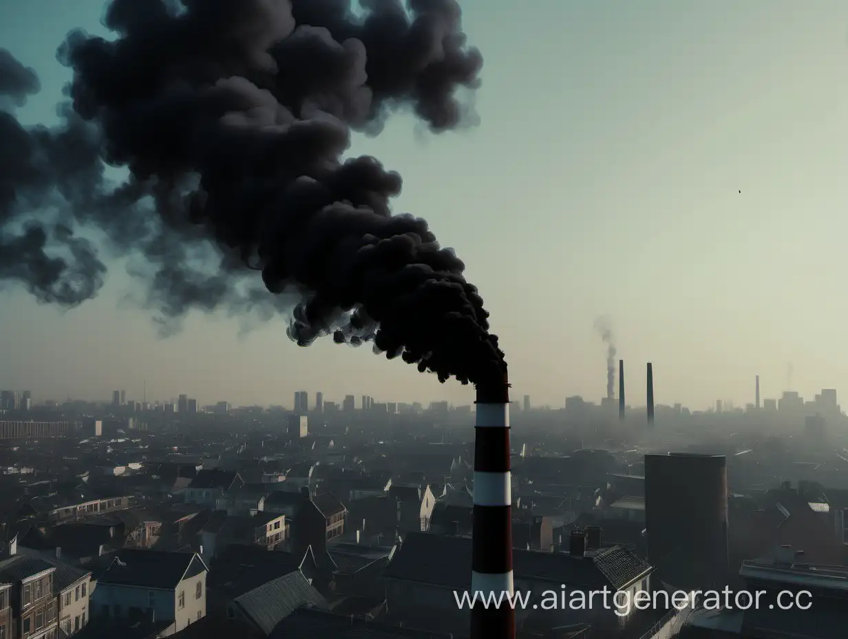 Urban-Pollution-Smoke-Billowing-from-Chimney-in-4K-Quality