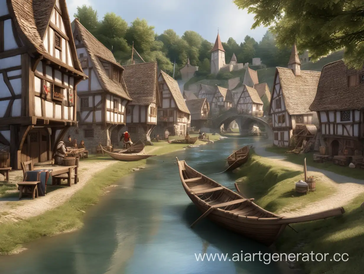 village river medieval