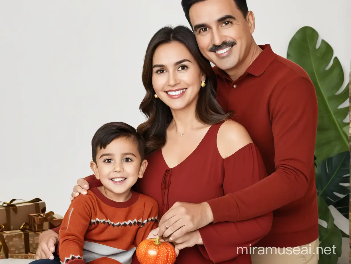 Cartoon Style Family Portrait with Clean Background and Ultra High Definition