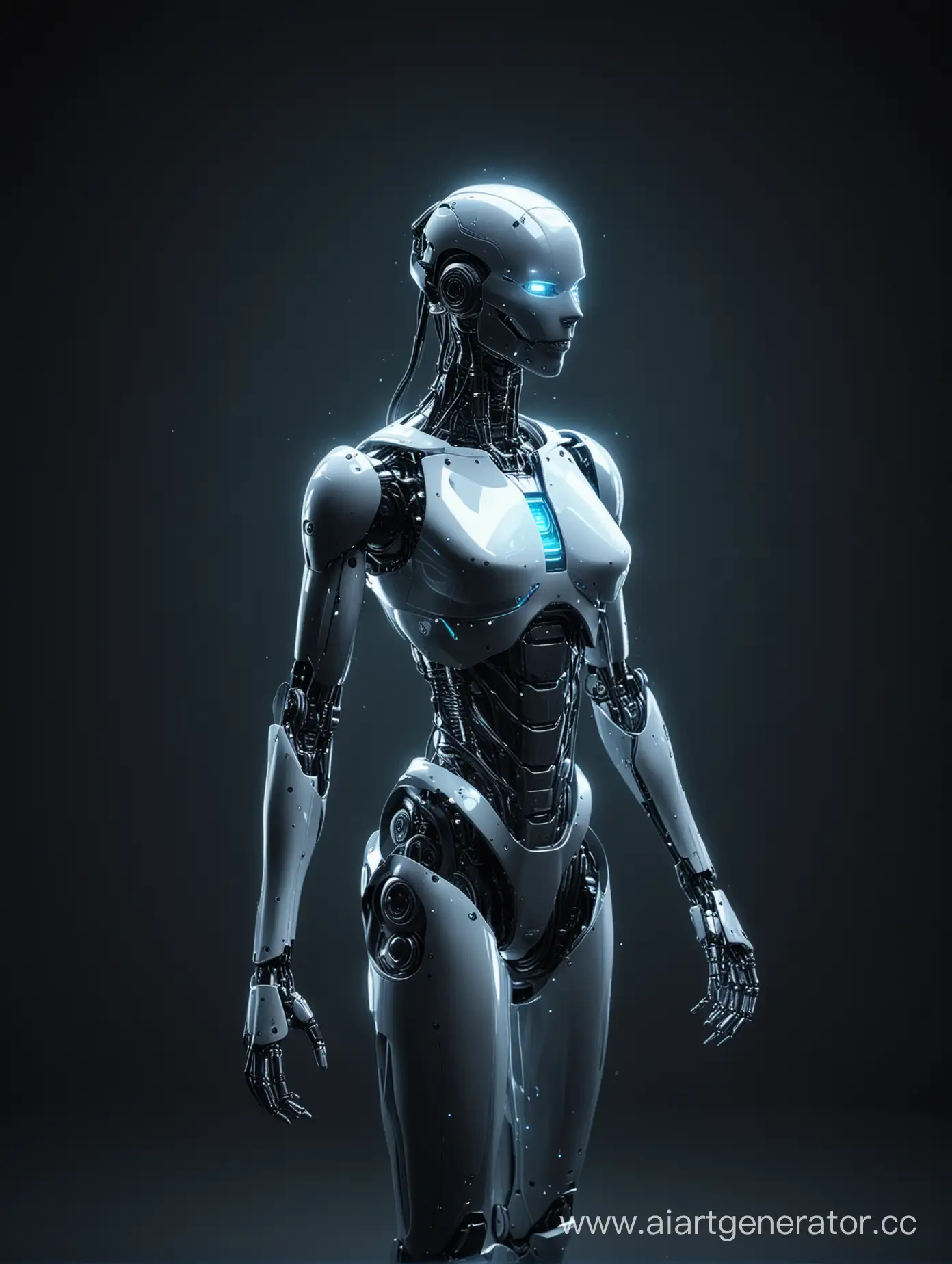 Futuristic-Robot-Hologram-on-Dark-Background