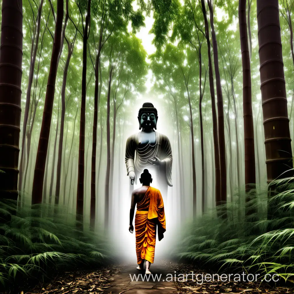 Peaceful-Buddha-Strolling-Through-Serene-Forest