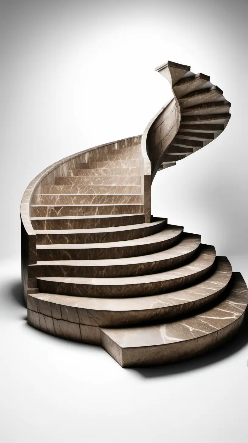 Majestic Bronze Staircase Ascending in Isolation
