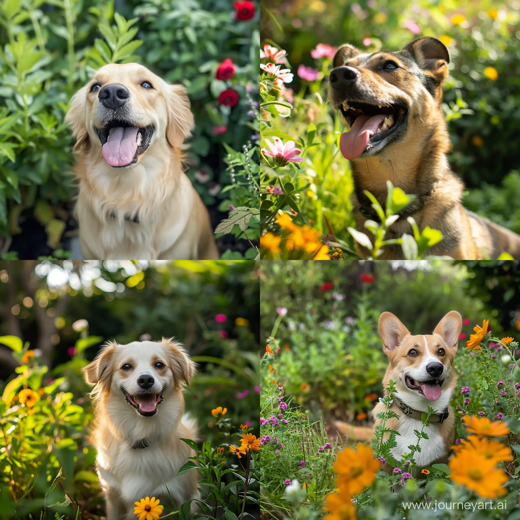 Joyful-Canine-Frolicking-in-Lush-Garden
