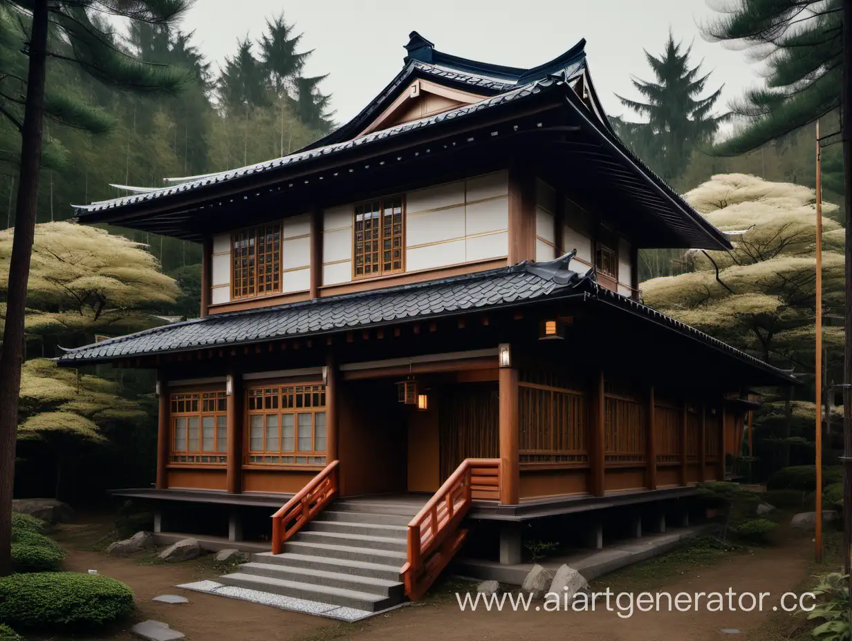 дом японском и русском стиле
