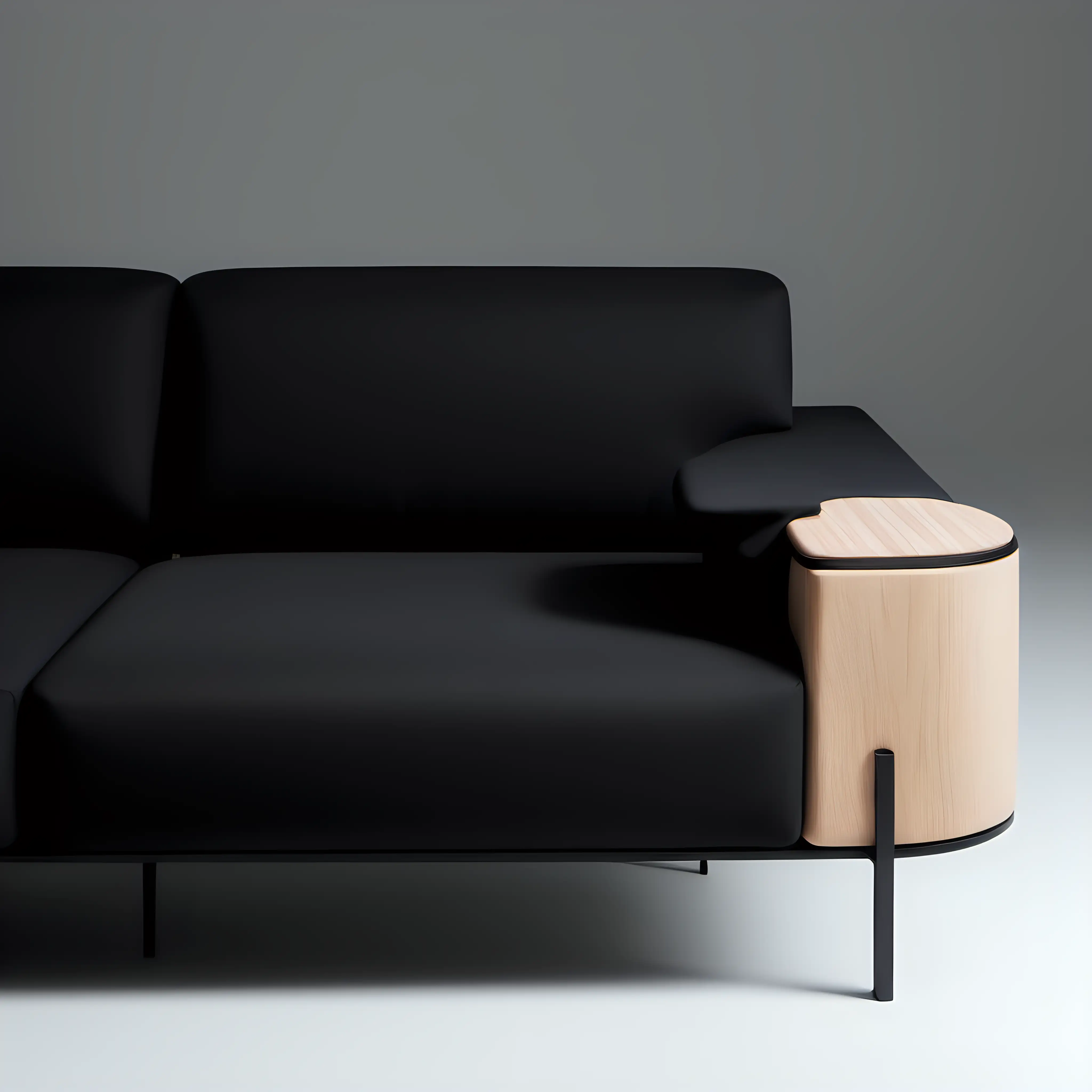 Modern Minimalist 3Seat Sofa with Creative P Arm