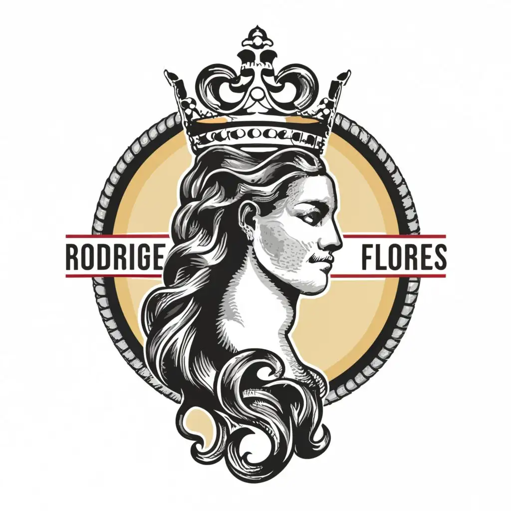 LOGO-Design-for-Rodriguez-Flores-Ancient-Woman-Ruler-with-Elegant-Typography