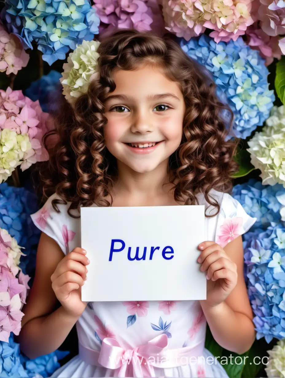 TenYearOld-Girl-Smiling-with-Hydrangeas-and-Sign