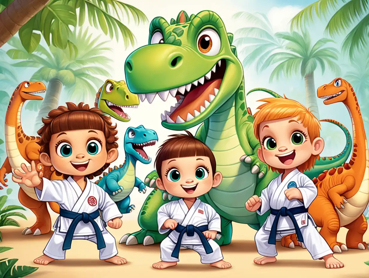 Happy Dinosaurs Karate Class with Little Human Buddy Dani