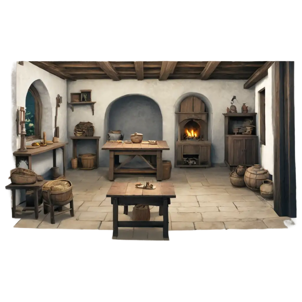 средневековая комната крестьян в европе

