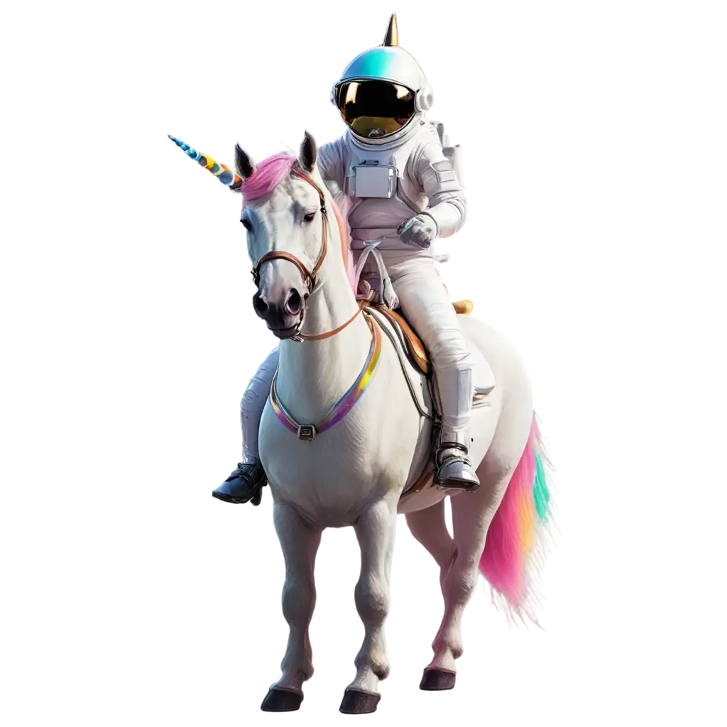 An astronaut riding a rainbow unicorn, cinematic, dramatic