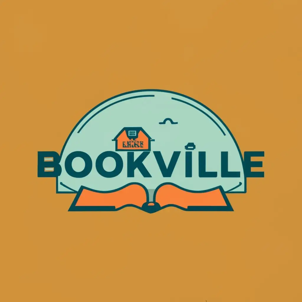 logo, A village a farm, with the text "Bookville", typography, be used in Retail industry