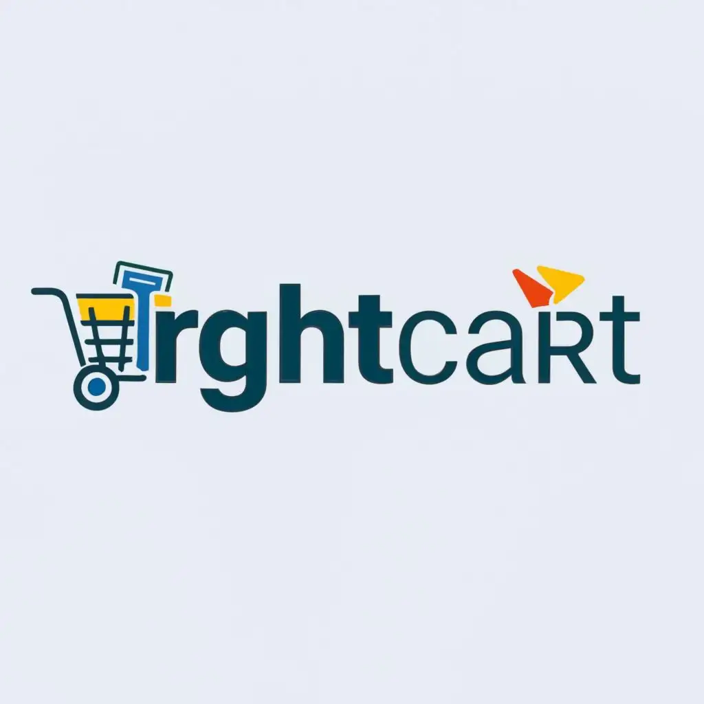 logo, right, with the text "rightcart", typography, be used in Retail industry