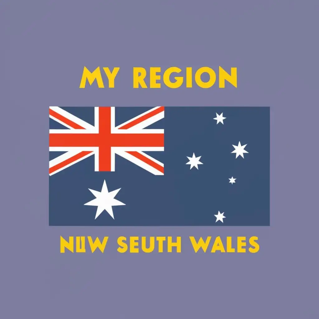 logo, australia flag, with the text "My region New South Wales", typography, be used in Travel industry