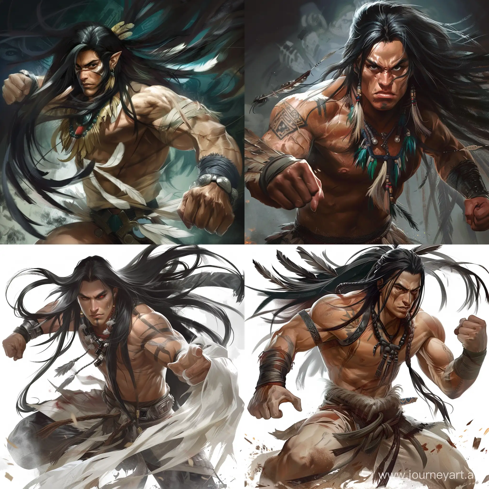 Aztec-Fighter-Ready-for-Battle-Chinese-MMORPG-Style-Art-Inspired-by-Tekken